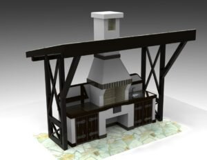 Murowany grill ogrodowy