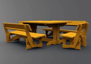 Projekt drewnianych mebli tarasowych