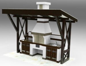 Murowany grill ogrodowy