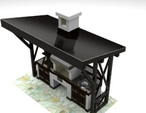 Murowany grill ogrodowy