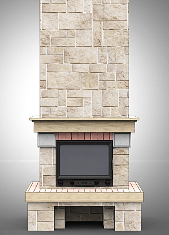 Projekt kominka z kamienia naturalnego