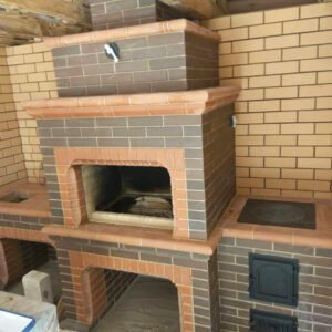 Grill ogrodowy wykonany z cegły