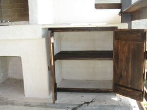 drzwi i półki drewniane do grilla