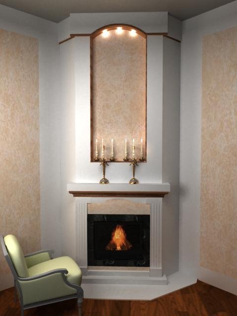 Projekt kominka formowanego z tynku